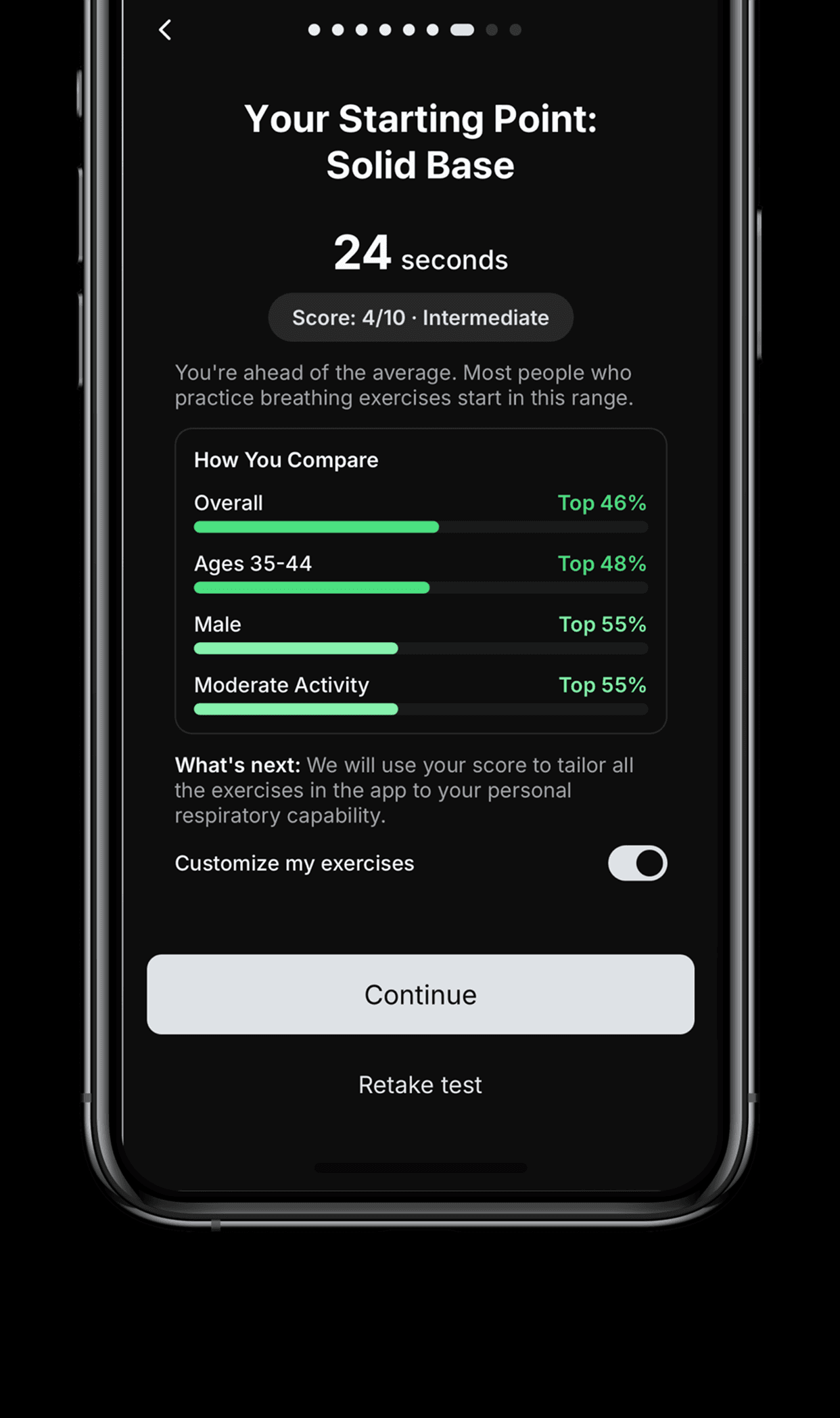 Exercise library with breathing patterns