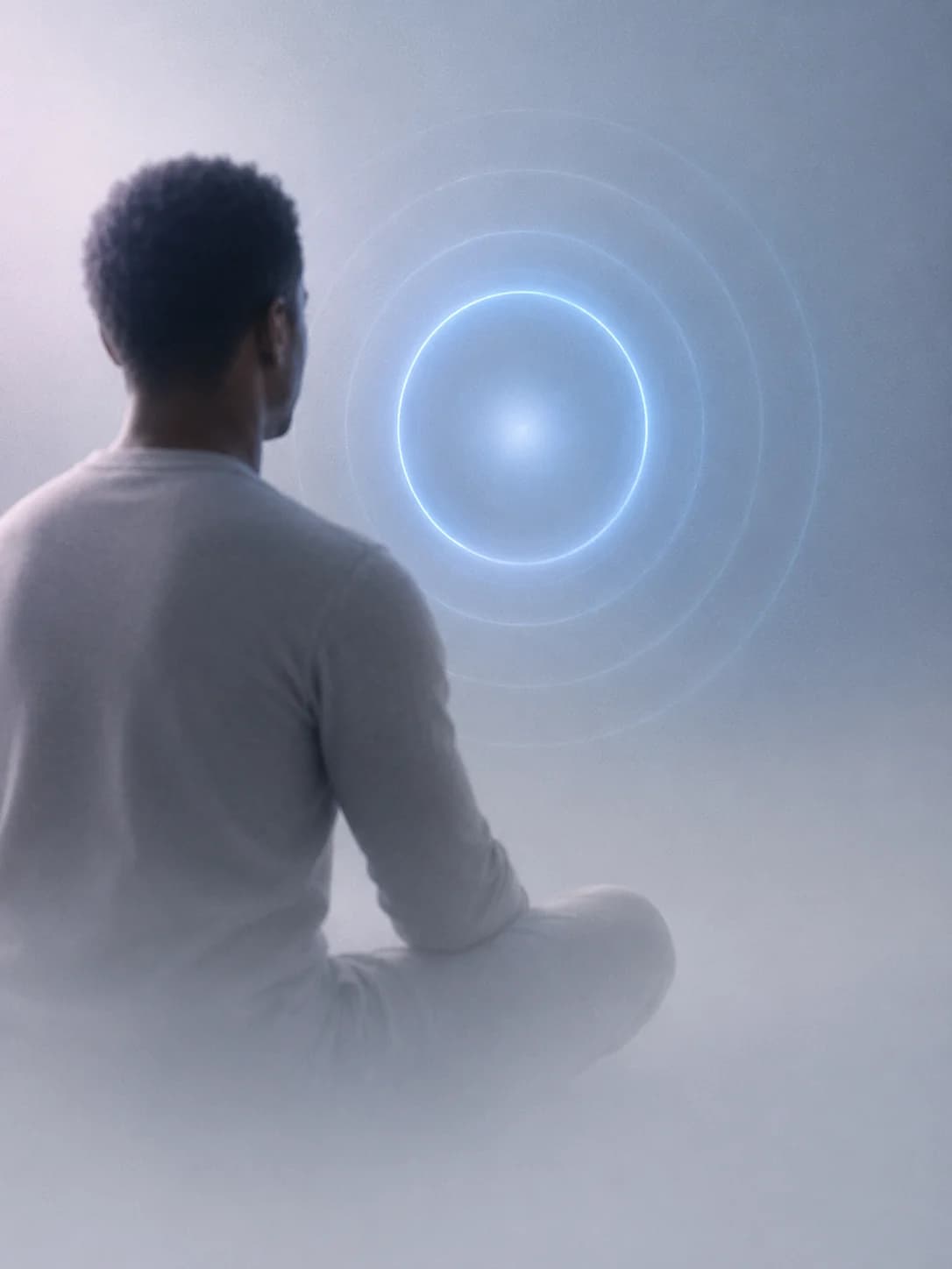 Guided breathing session with animated visual circle